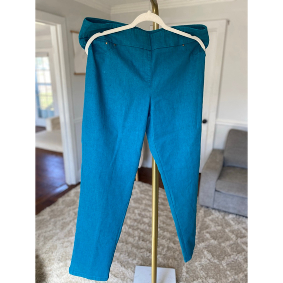 Ruby Rd Teal Slimming Contour Waistband Pants 16 Clean Girl Bright Capsule Boho - Picture 2 of 9